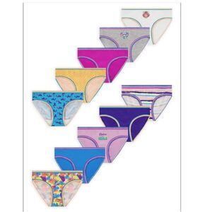 Wonder Nation Girls Brief Underwear, 10-Pack, Size 12 plus